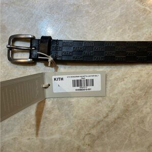 Kith Black Embossed Leather Belt